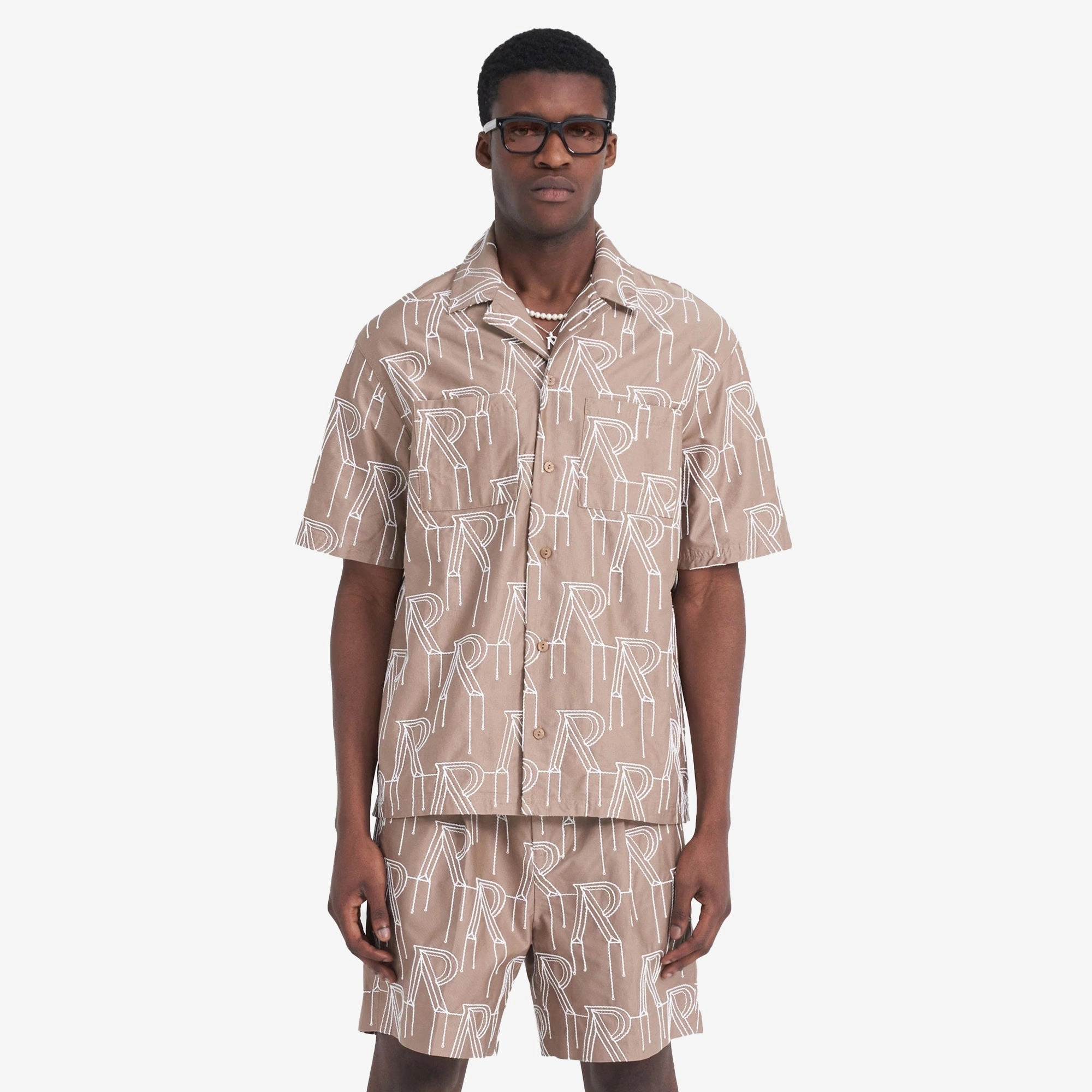 Digital Core Fall Mood REPRESENT | EMBROIDERED INITIAL OVERSHIRT { WASHED TAUPE