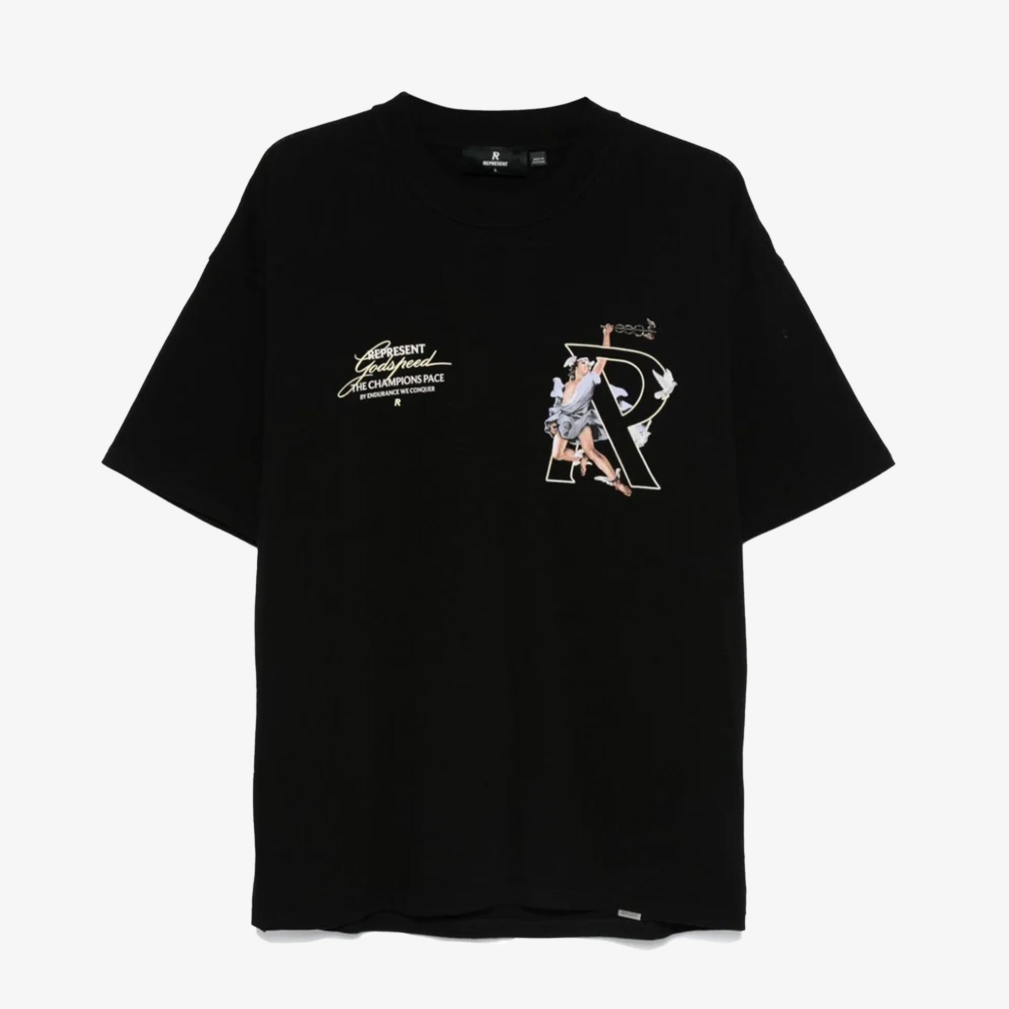 Thick Glow Strong Soul REPRESENT | HERMES T-SHIRT { JET BLACK