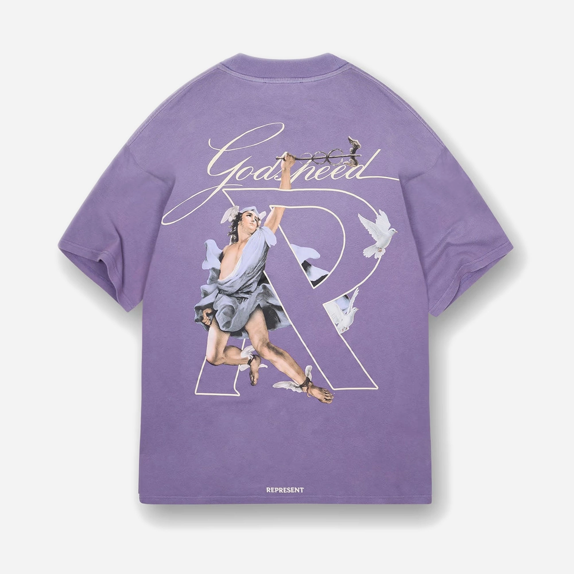 Silver Glow Downtown Cool REPRESENT | HERMES T-SHIRT { PURPLE