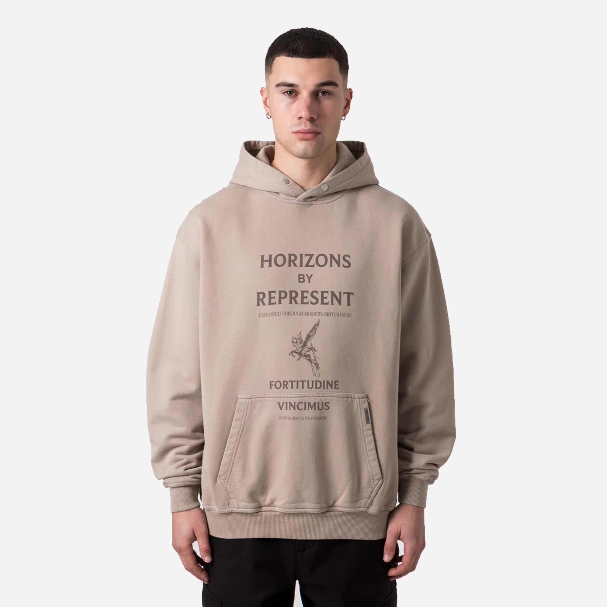 Represent | HORIZONS HOODIE  { TAUPE StretchFit pack light