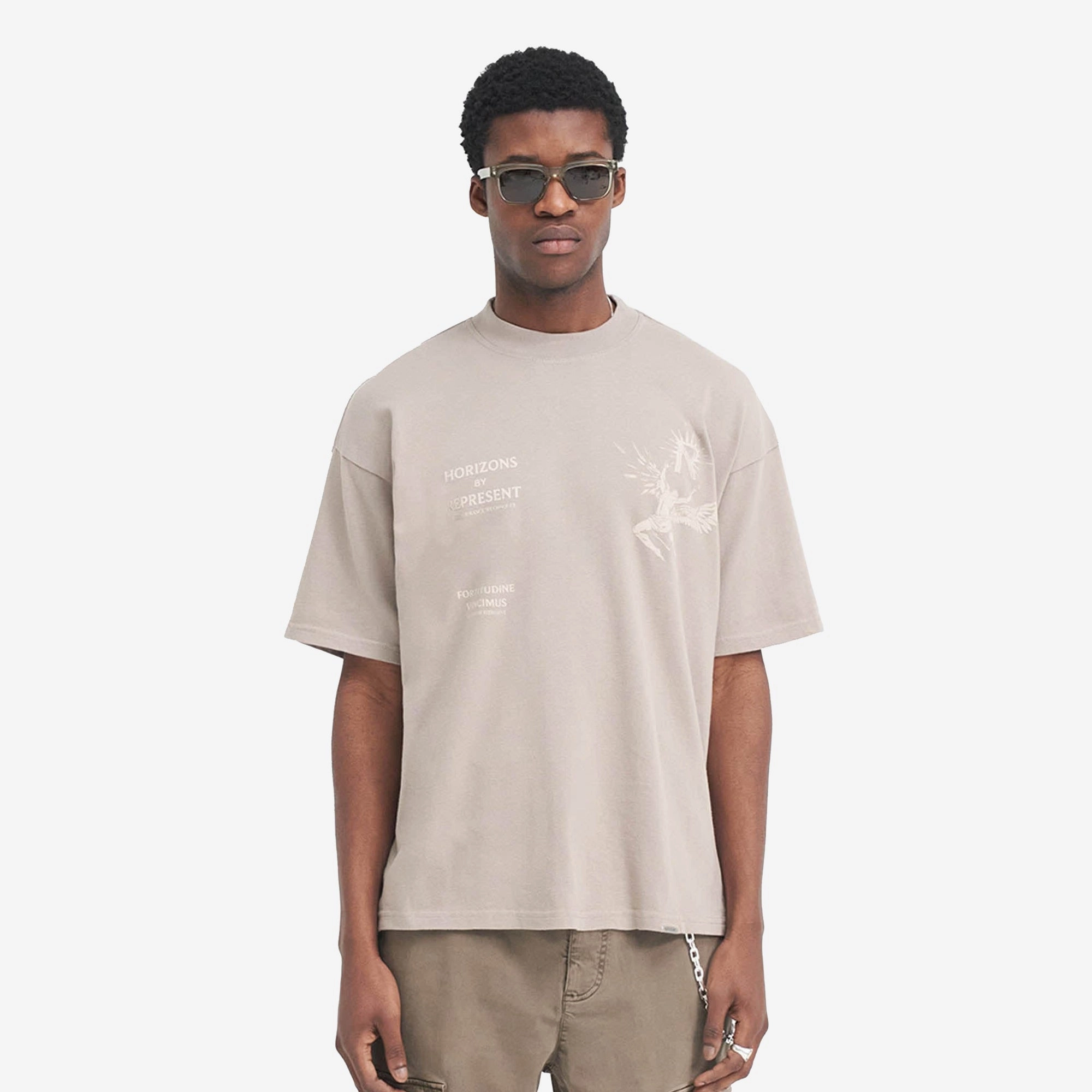 Represent | ICARUS T-SHIRT  { TAUPE EasyAdjustment Suede Mood