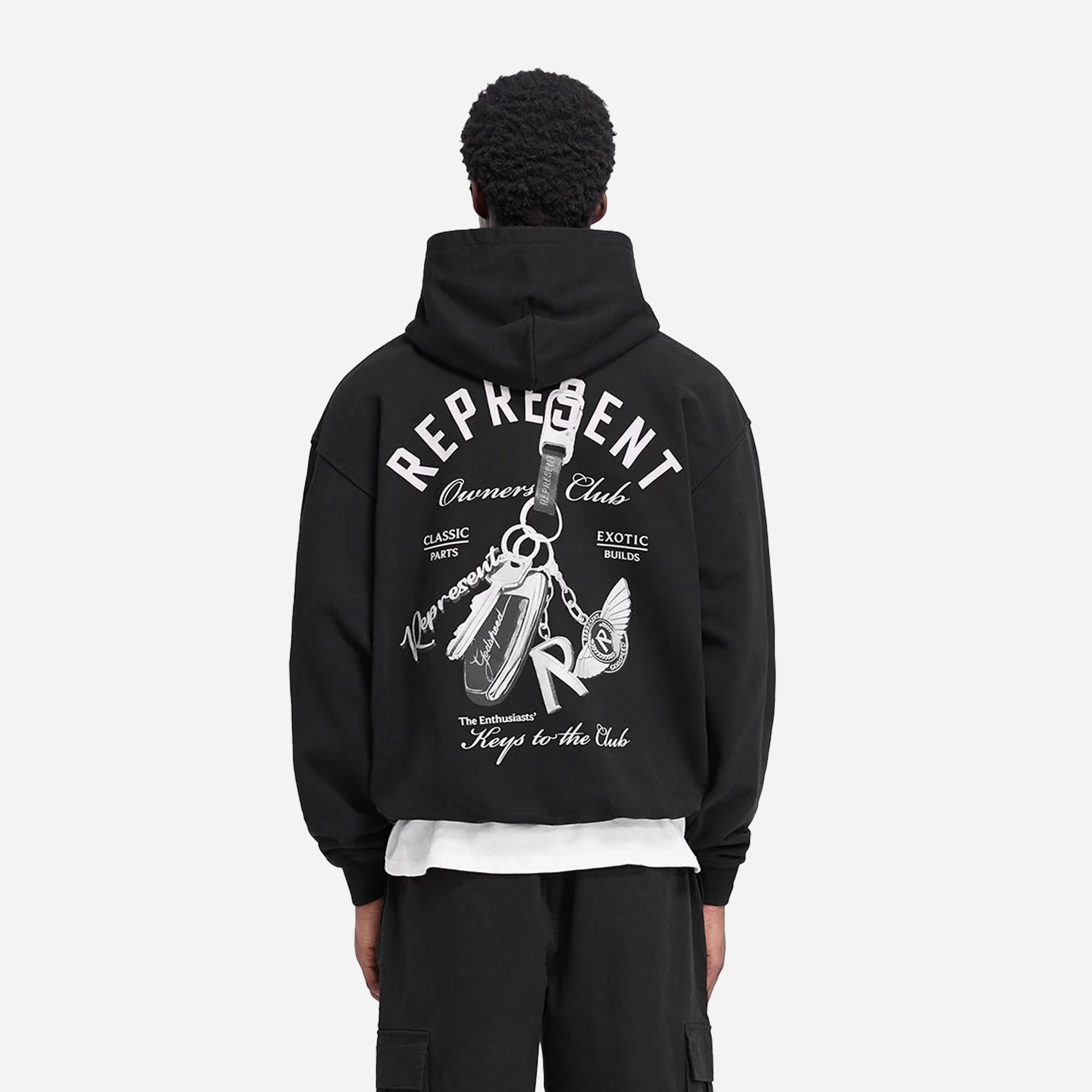 Represent | KEYS TO THE CLUB HOODIE { JET BLACK Love Energy AbrasionFree Edging