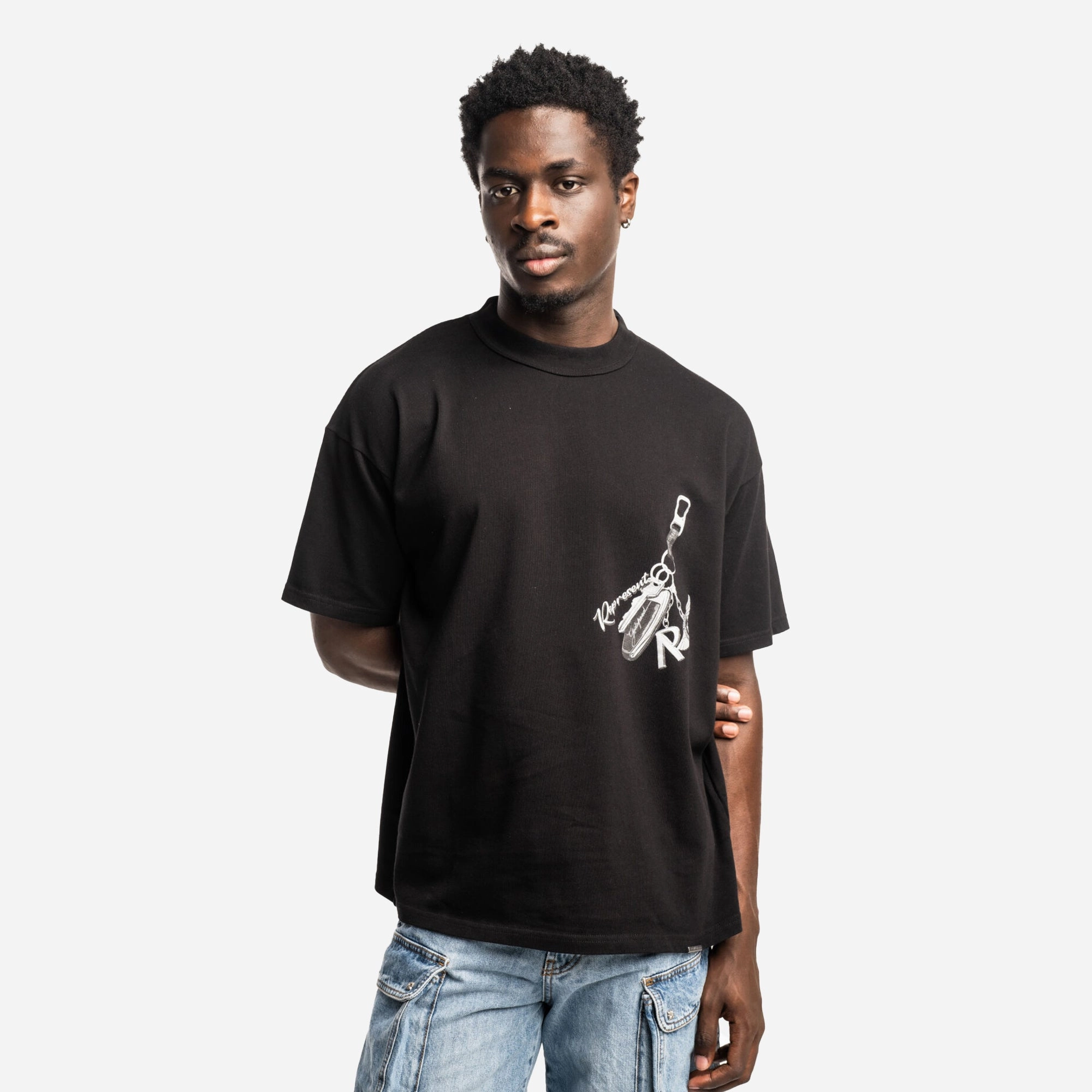 REPRESENT | KEYS TO THE CLUB T-SHIRT { JET BLACK OrganicCotton