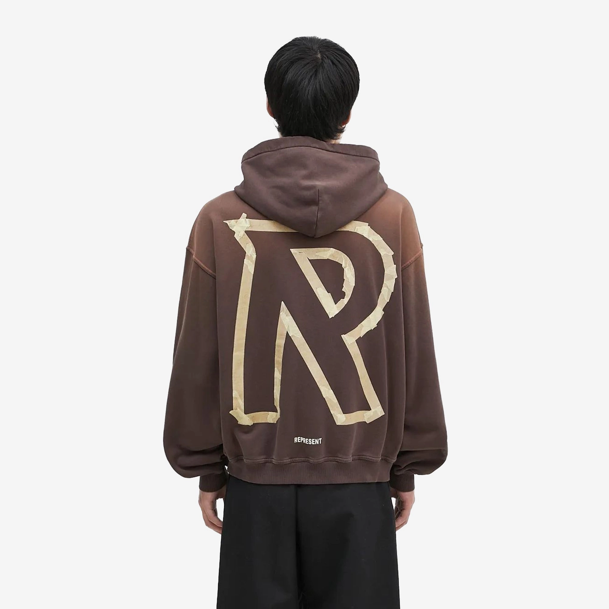 TemperatureControlTechnology Represent | MASKING TAPE INITIAL ZIP HOODIE { CEDAR
