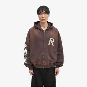 HighVisibility Trim Represent | MASKING TAPE INITIAL ZIP HOODIE { CEDAR