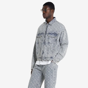 Represent | R4 MONOGRAM DENIM JACKET  { STONE WASH Stretch Fit Future Edge
