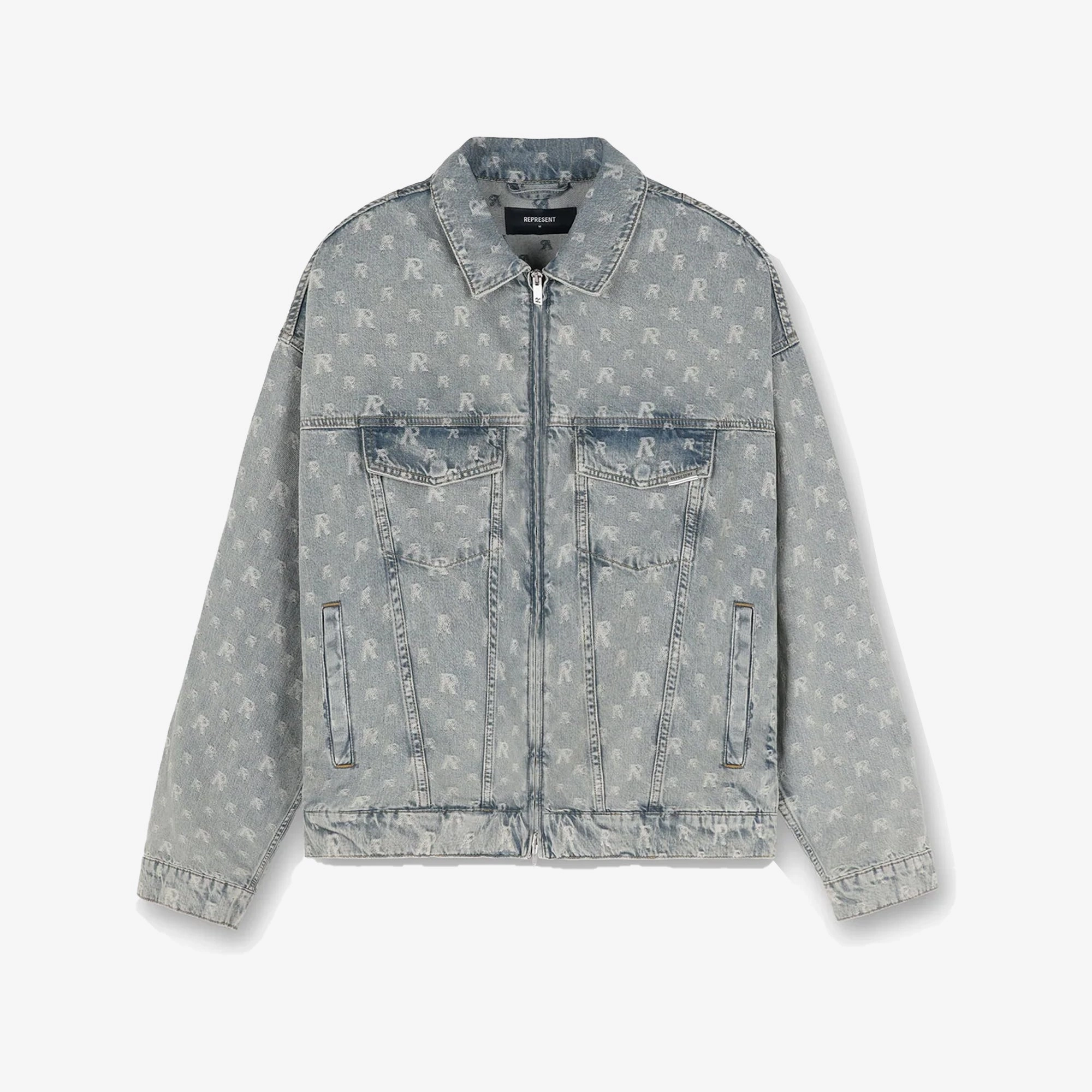Represent | R4 MONOGRAM DENIM JACKET  { STONE WASH Wind Ease NonBindingEdges