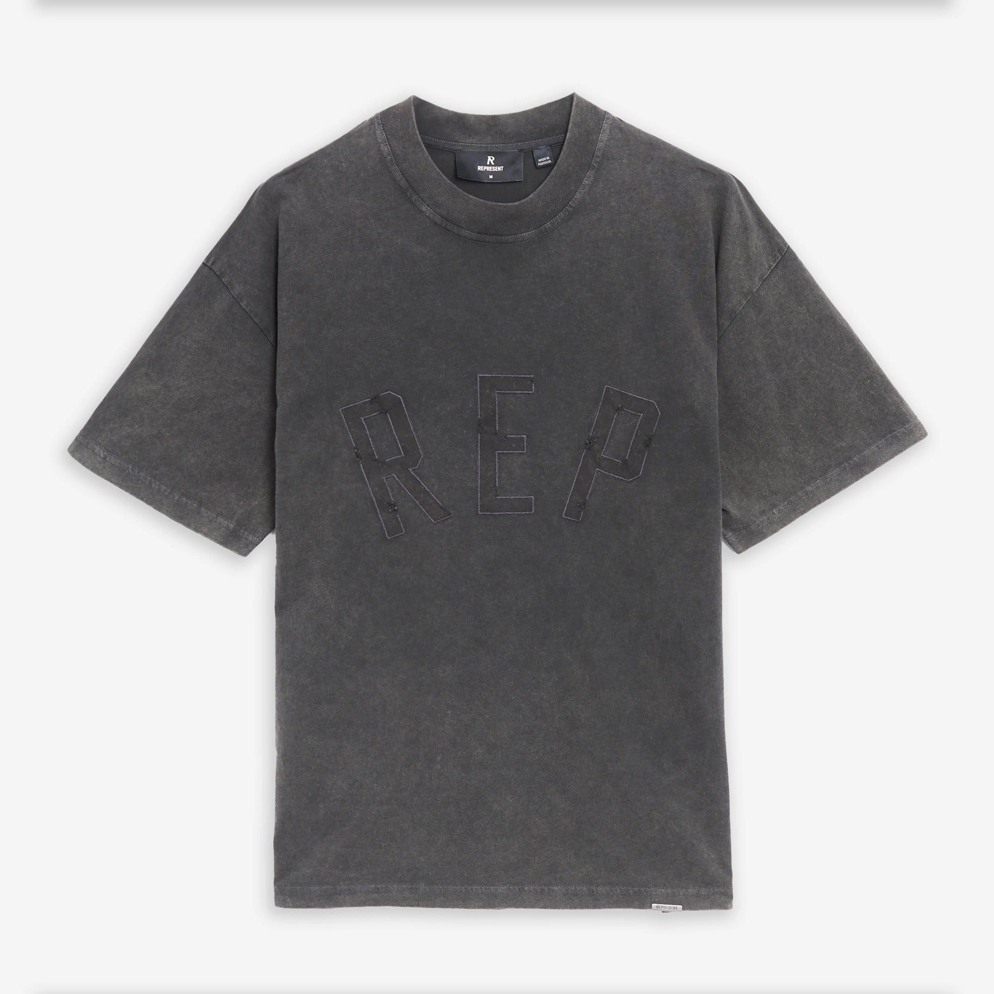 Chic Fit Reinforced Knees REPRESENT | REP APPLIQUE T-SHIRT { VINTAGE BLACK