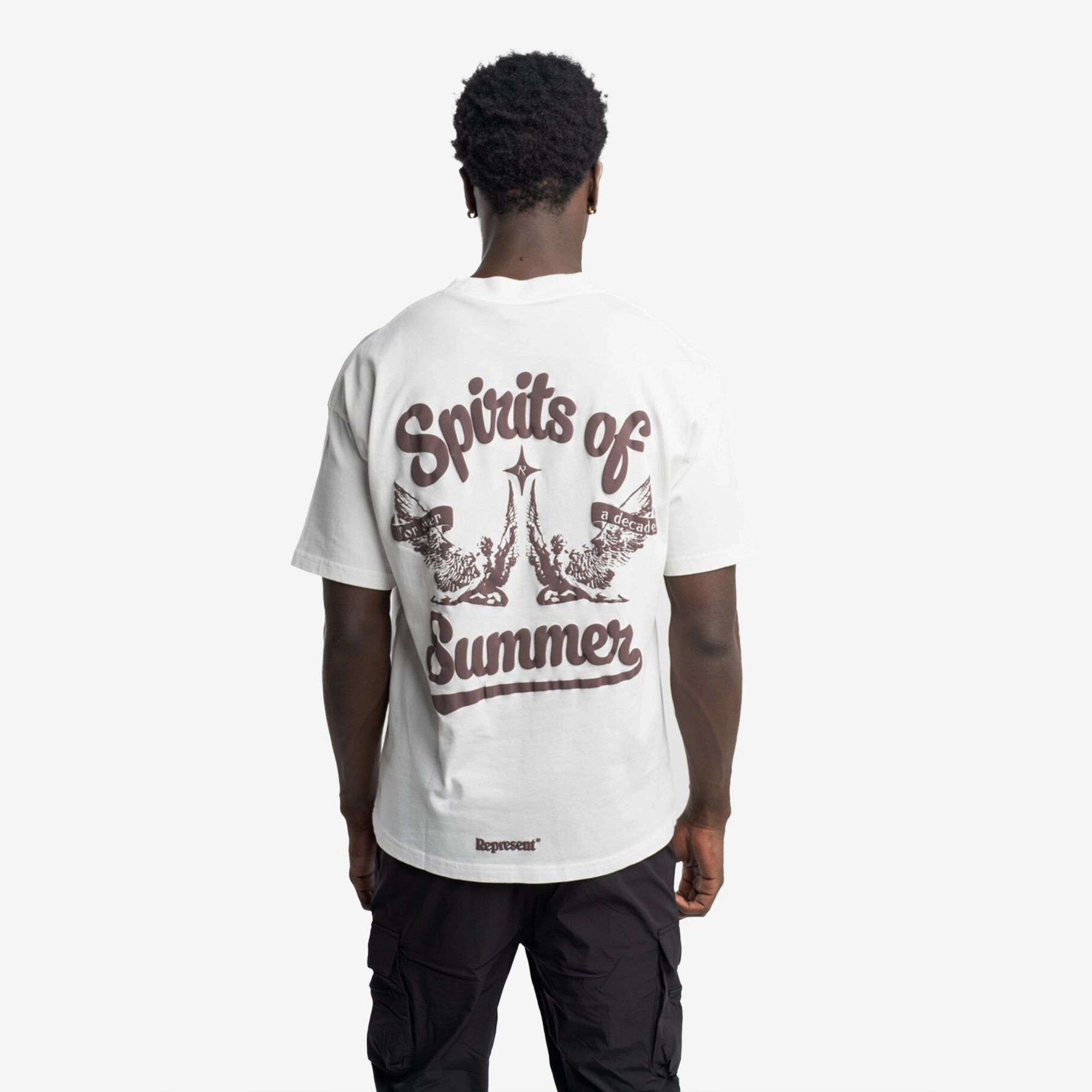 Opaque Tone Surf Mood REPRESENT | SPIRITS OF SUMMER T-SHIRT { FLAT WHITE