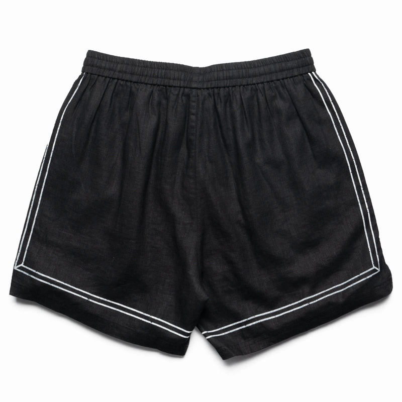 Represent Border Short - Jet Black elastic waistband hospitality industry