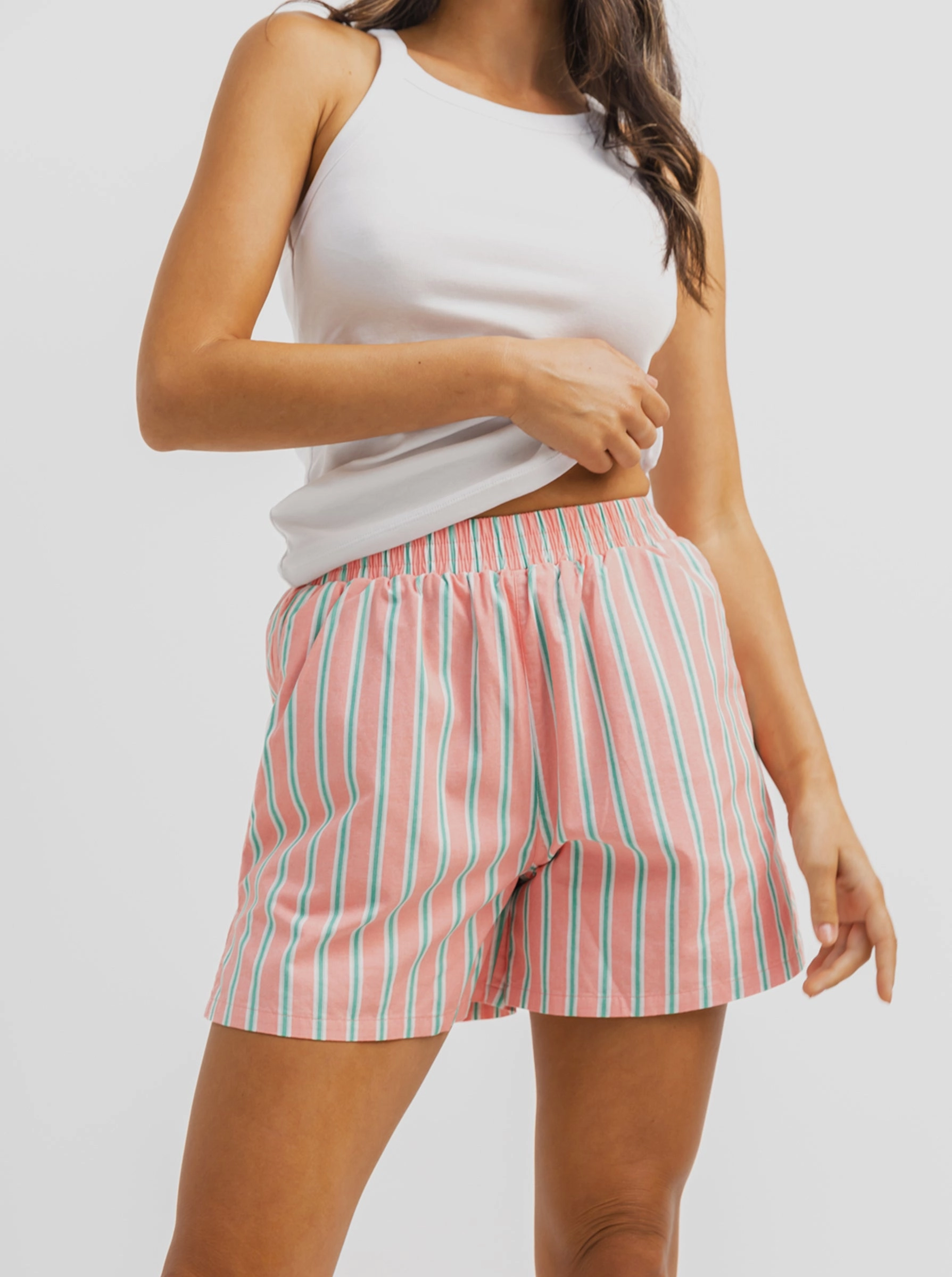 animal print shorts technology industry Resort Short in Melon Stripe