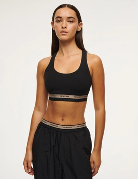 Avant Sports Bra - Black Adjustable Straps Halter neck