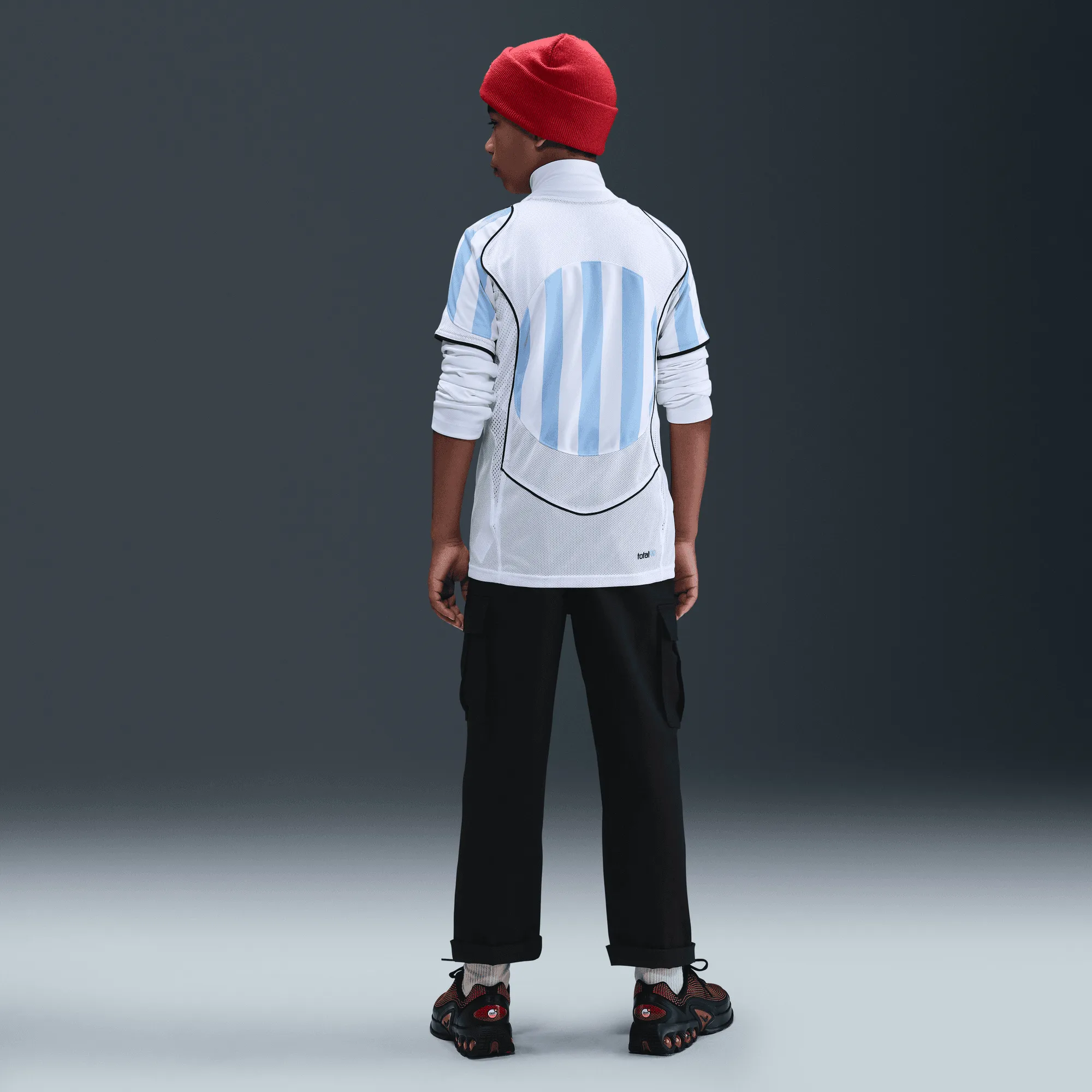 KIDS TOTAL 90 DRI-FIT SOCCER JERSEY - PSYCHIC BLUE / WHITE HeavyDuty Zipper