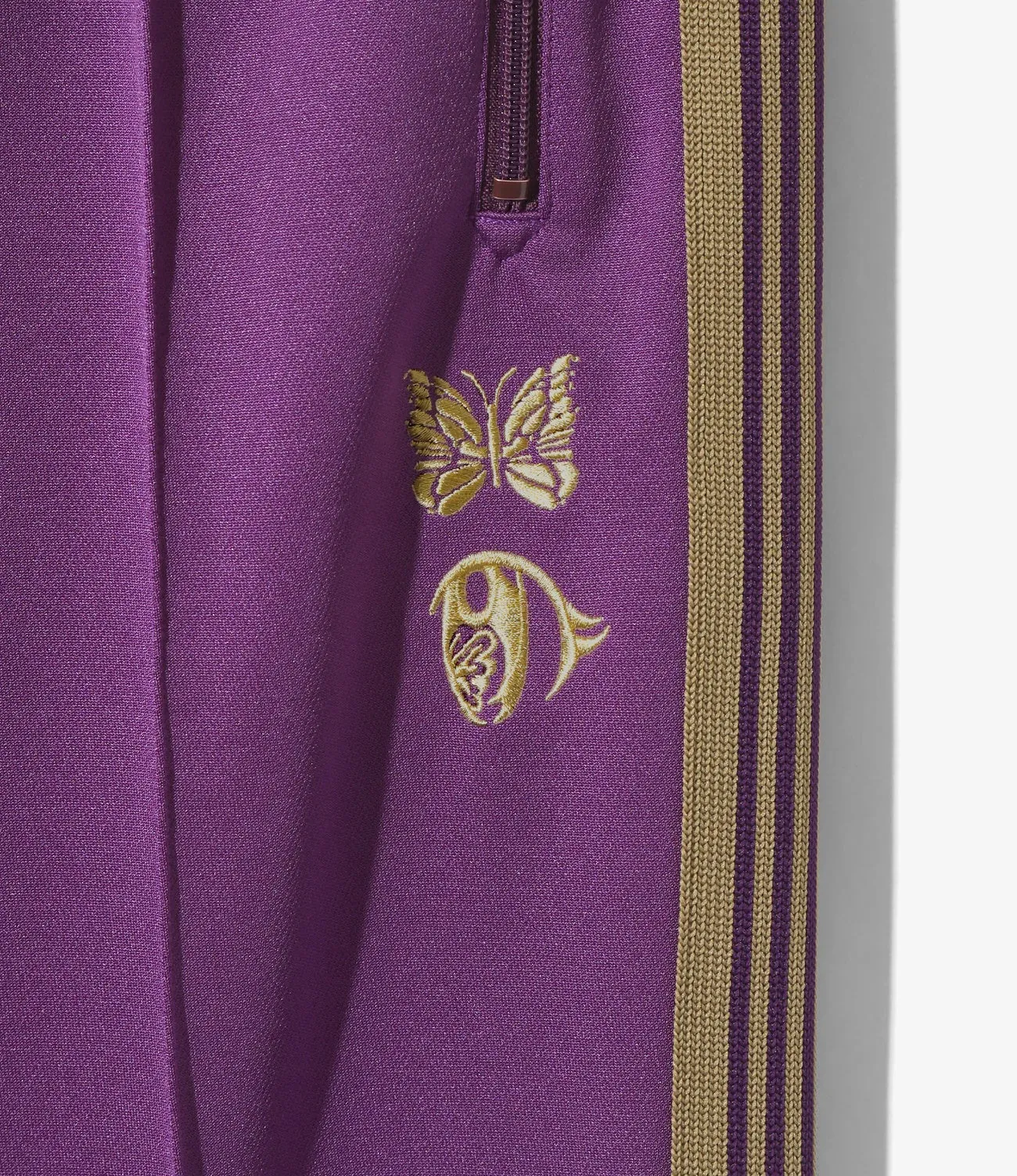 KAE TANAKA X NEEDLES TRACK PANT POLY - PURPLE DoubleLayered Structure FormFitting Cut