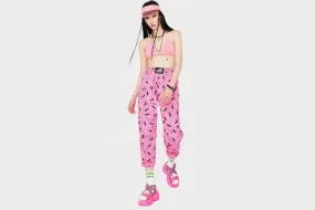 Adjustable Drawcord Gecko Hawaii 90??s Forever Gecko Beach Pants (Fuschia)