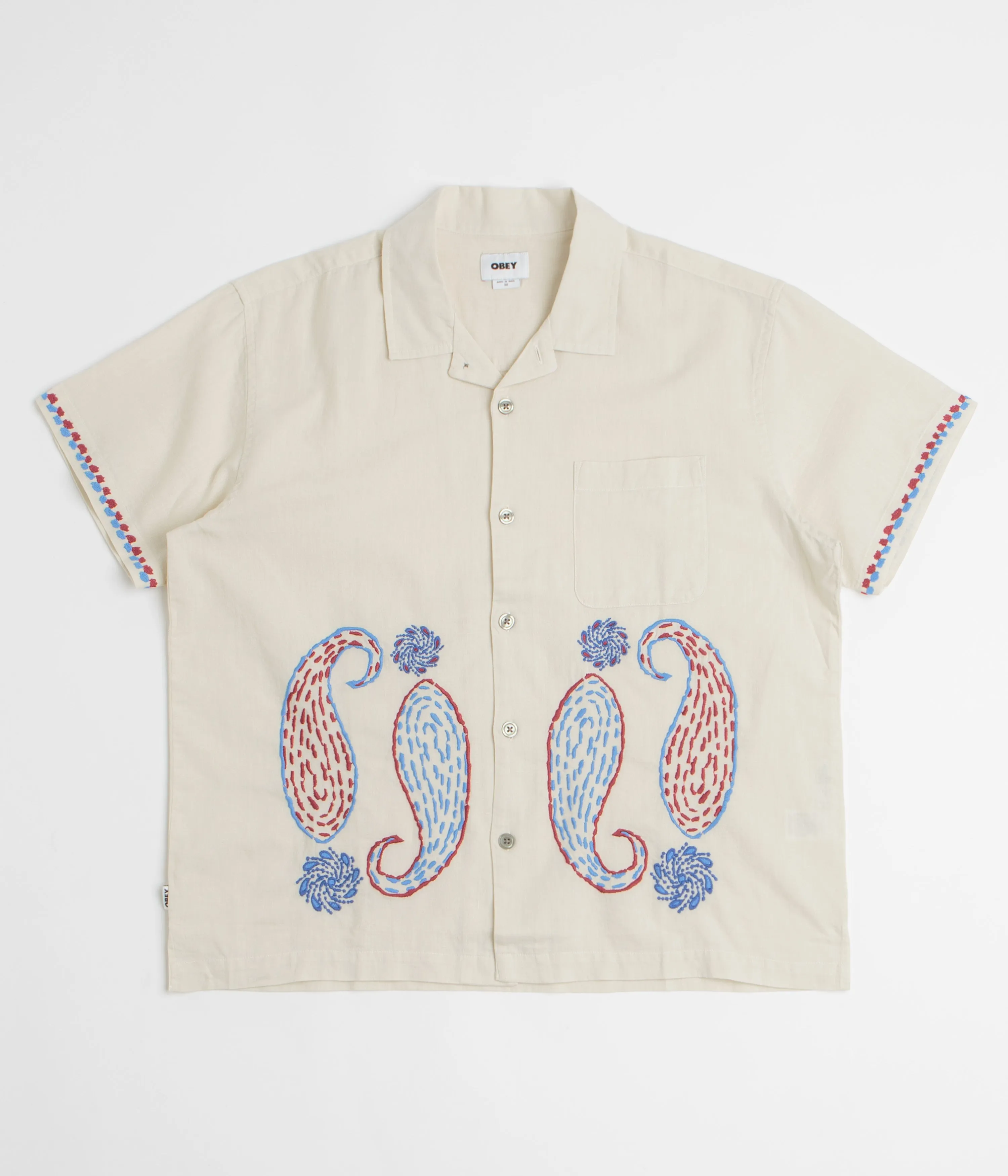 Vibrant Hue Obey Quentin Short Sleeve Shirt - Birch Multi