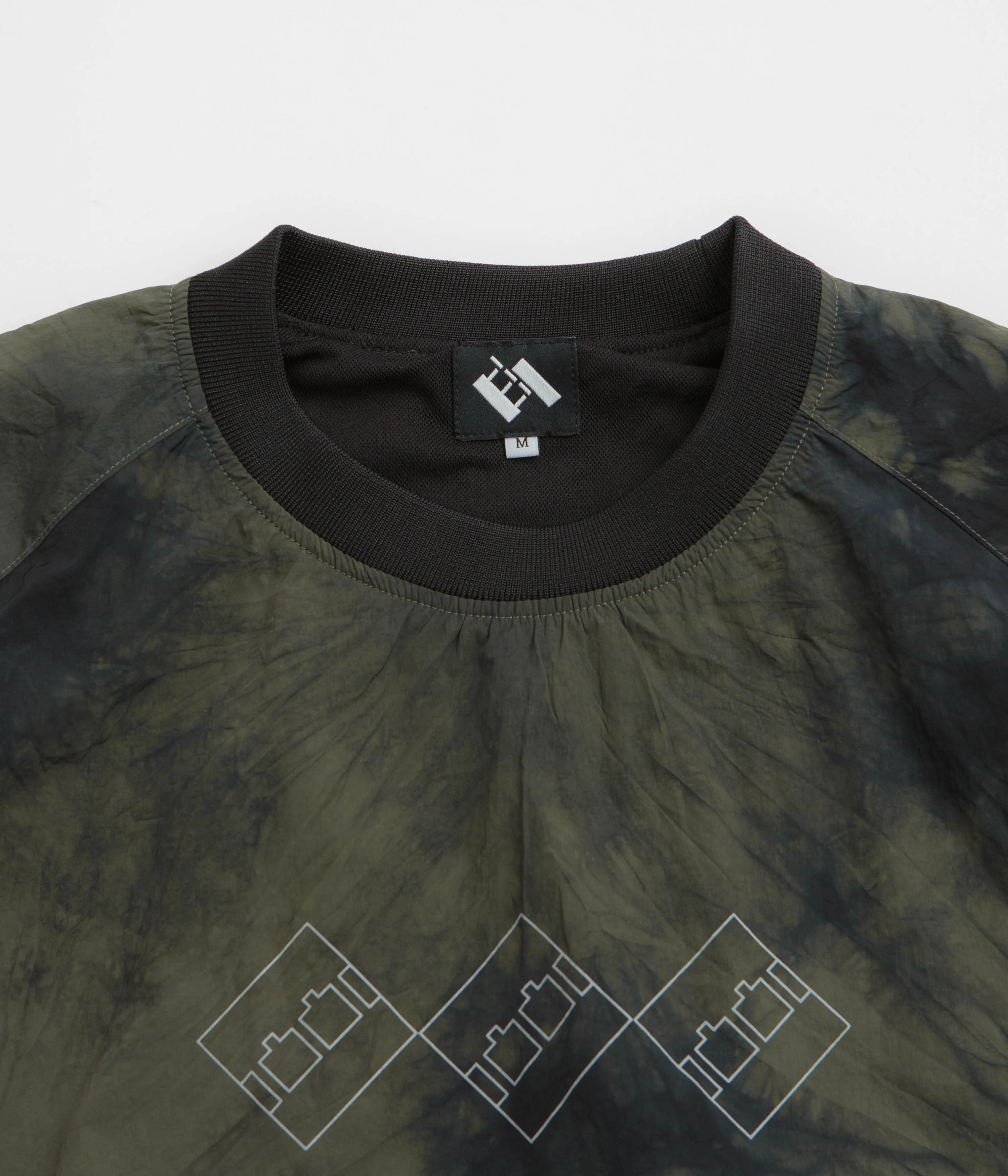 product geometric precision fade resistance The Trilogy Tapes Tech Sports Crewneck Sweatshirt - Black / Olive Marble