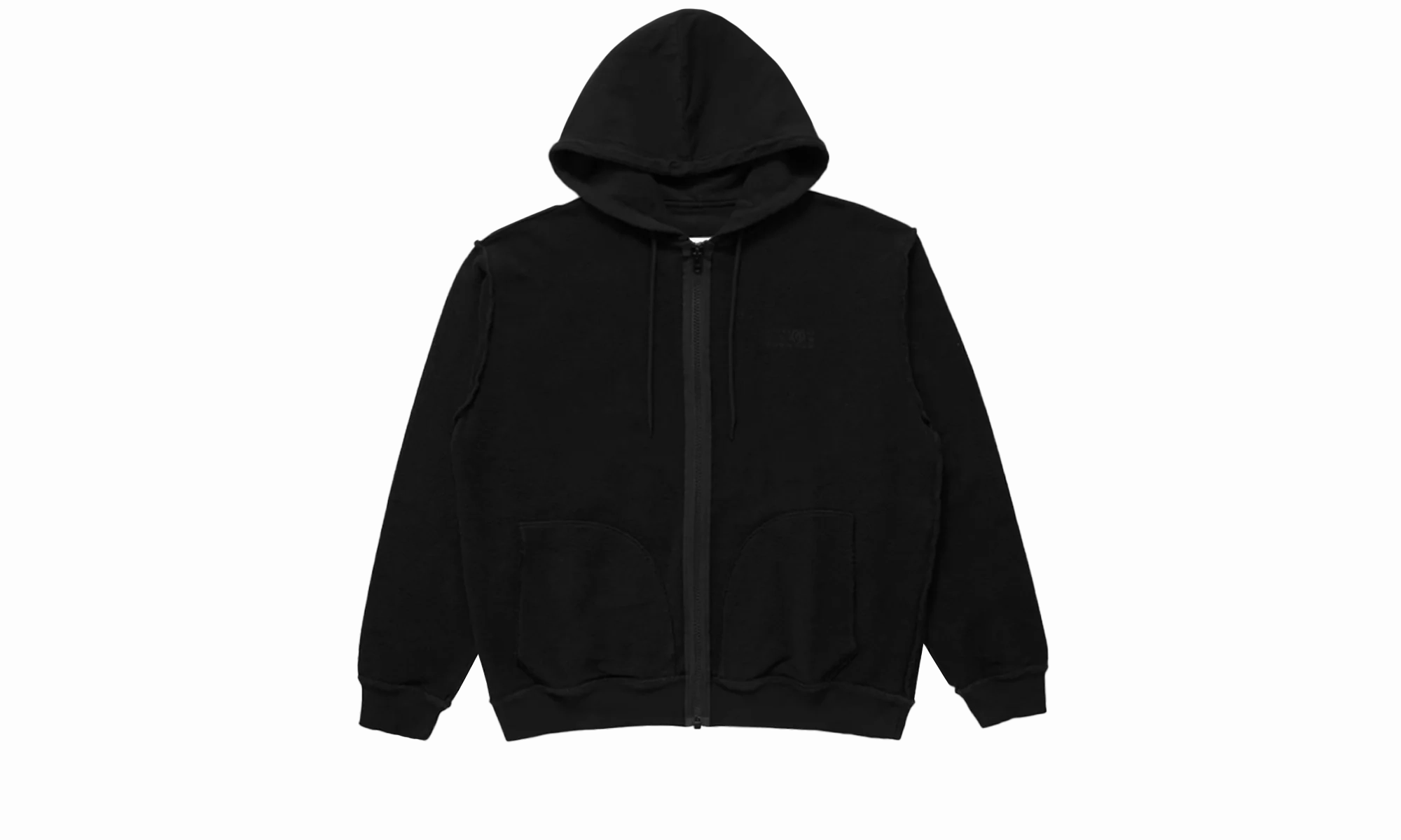 Reversed Sweat Zip Up Hoodie "Black"