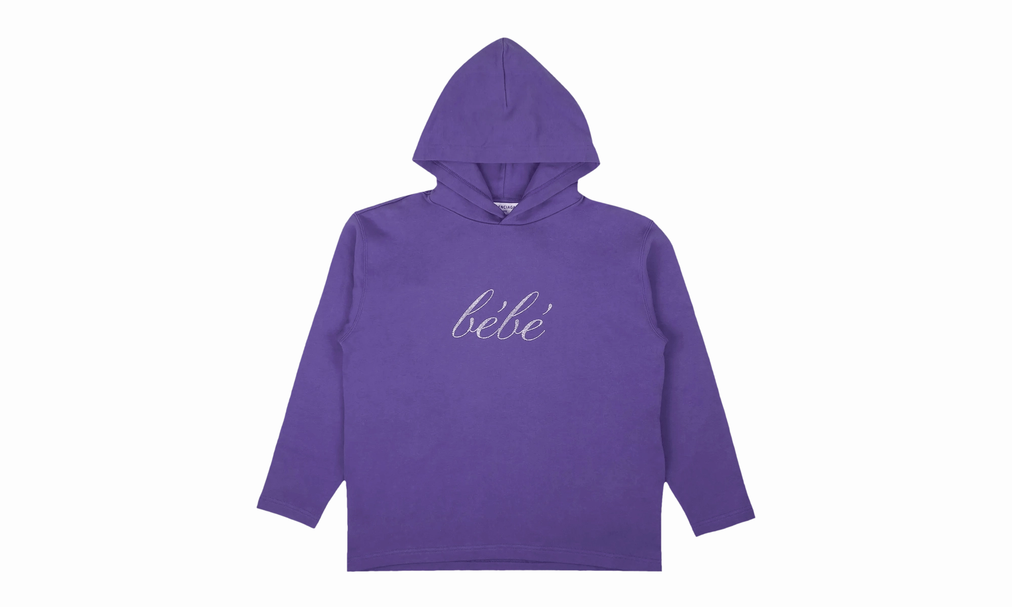 Rhinestone Bebe Cropped Logo Hoodie "Purple"