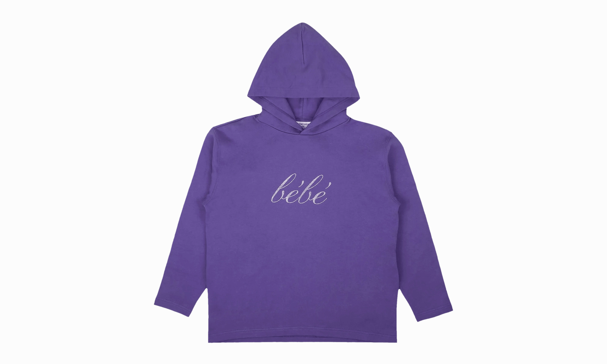 Rhinestone Bebe Cropped Logo Hoodie "Purple"