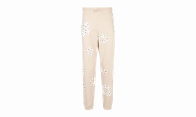 Rhinestone Cotton Wreath Sweatpants "Oatmeal"