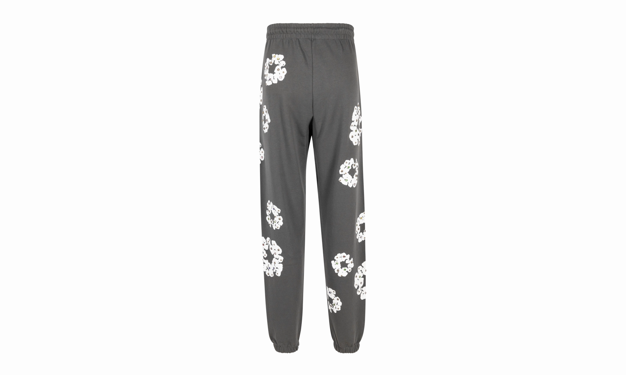 Rhinestone Cotton Wreath Sweatpants "Vintage Black"