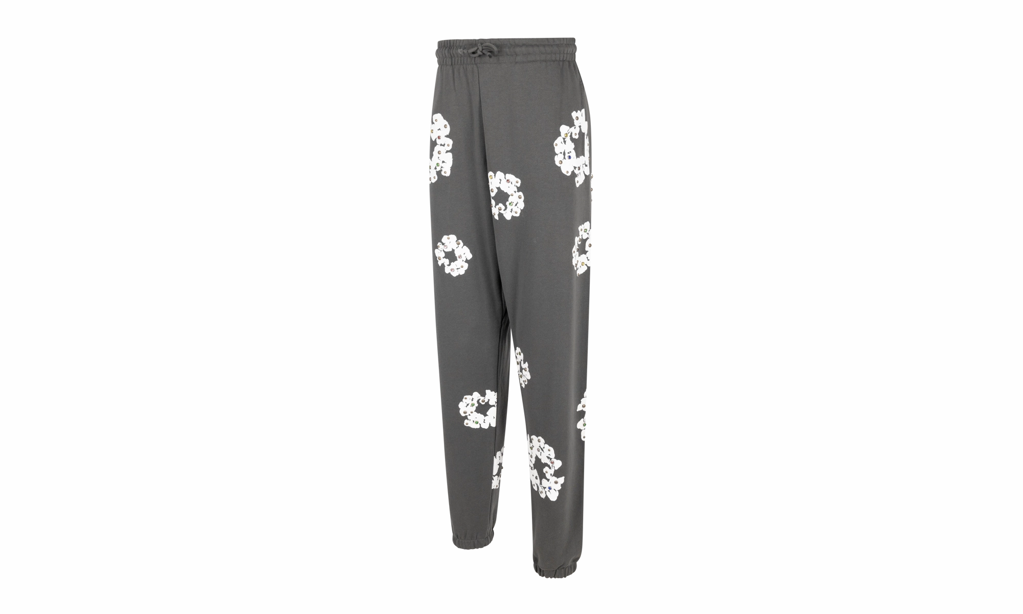 Rhinestone Cotton Wreath Sweatpants "Vintage Black"