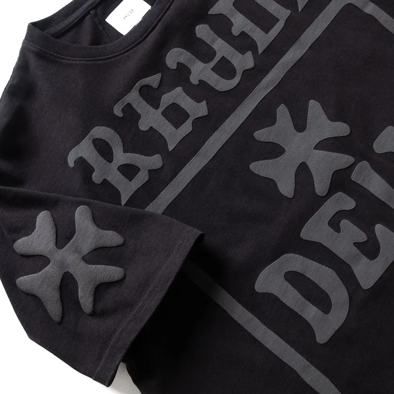 Rhude Deix Shield Oversized Tee - Black Boat Neck