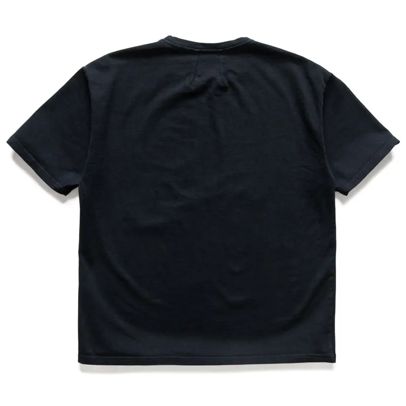 Oversized Yarn Dyed Stripes Rhude International Racing Logo Tee - Vintage Black