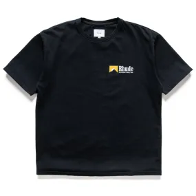 No Slip Sleeve Banding Rhude International Racing Logo Tee - Vintage Black