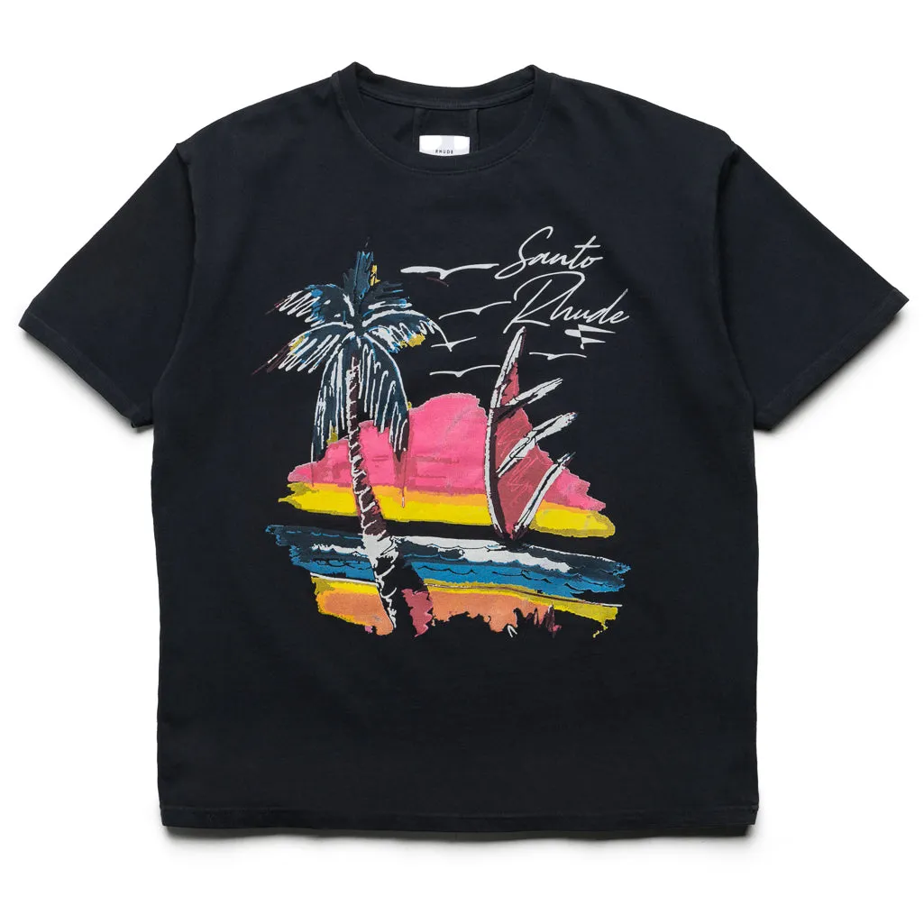 Minimalist Look Senior Style Rhude Saint-Rhude Tee - Vintage Black