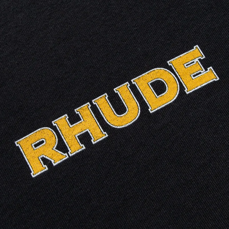 Rhude Steel Double-Layered Tee - Black/White bus venue short size