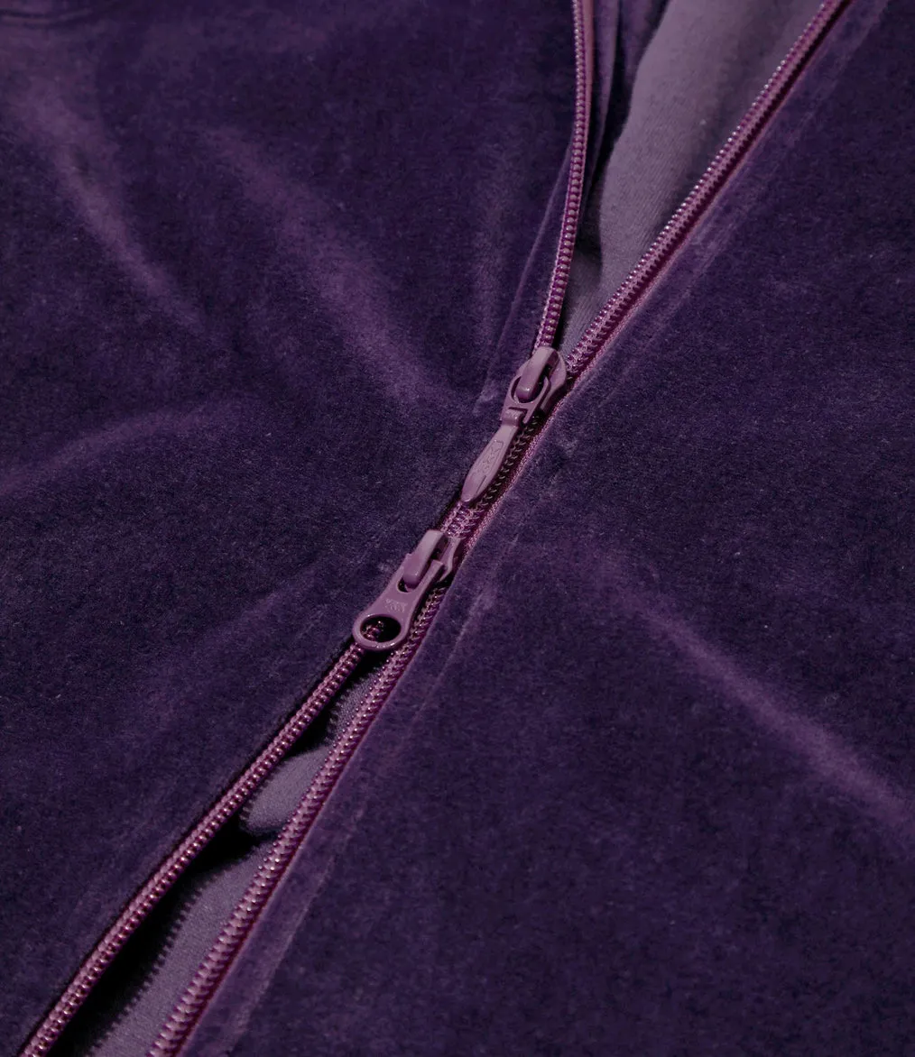 Self Love WaterRepellent Finish RIB COLLAR TRACK JACKET VELOUR - PURPLE