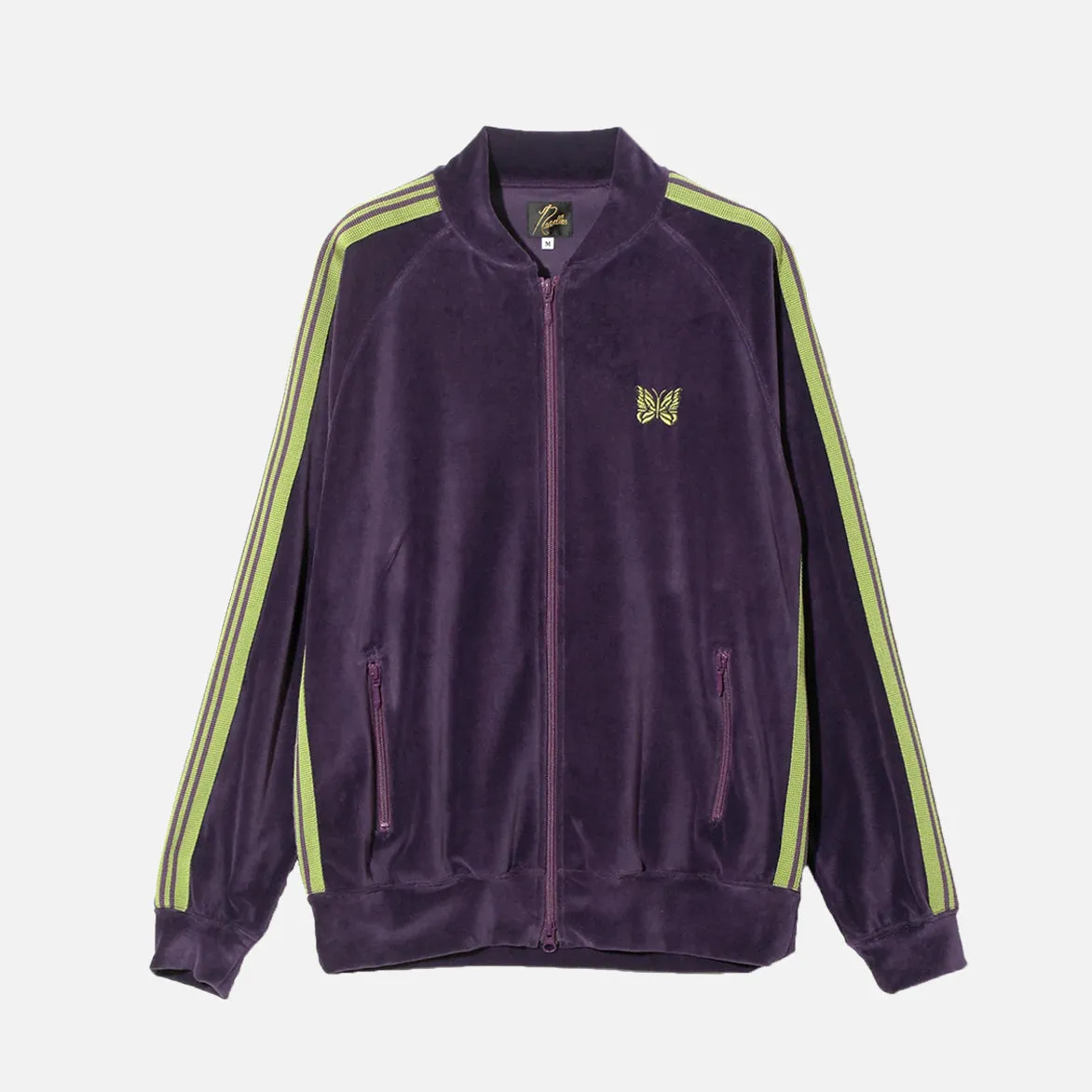 RIB COLLAR TRACK JACKET VELOUR - PURPLE Model Edge