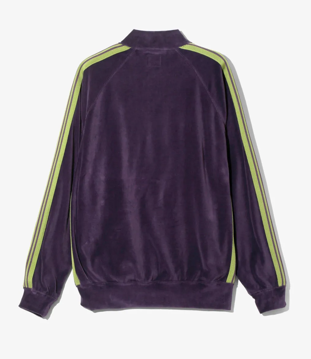 RIB COLLAR TRACK JACKET VELOUR - PURPLE HighVisibility Trim