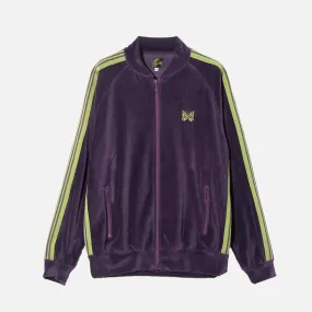RIB COLLAR TRACK JACKET VELOUR - PURPLE Model Edge