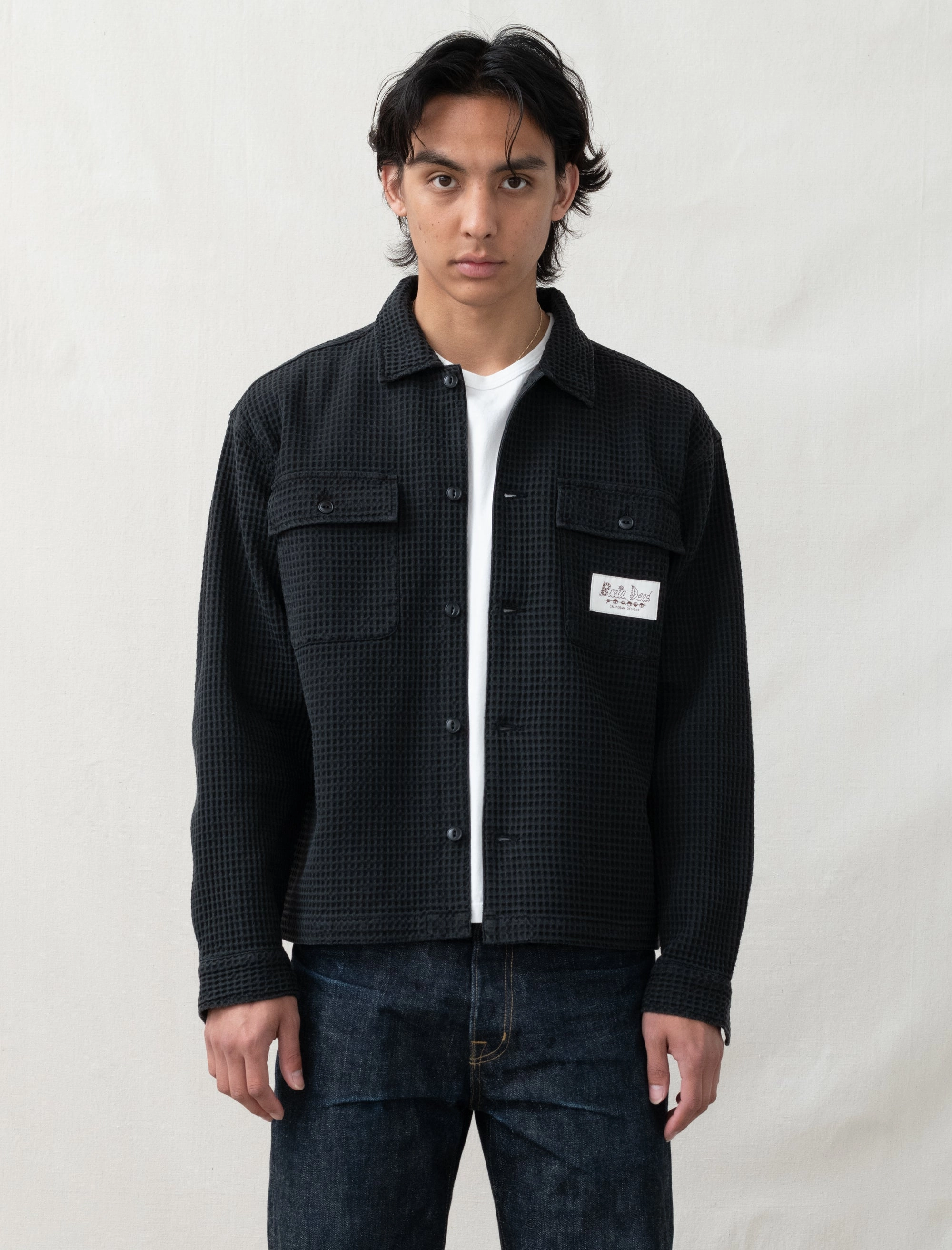 MeshVentilation Waffle Shirt (Washed Black)