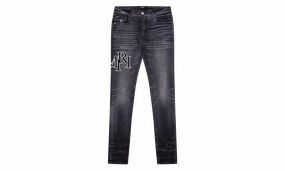 Night Out Daily Wear Simple clothing Straggered Logo Jeans "RAIN GREY"