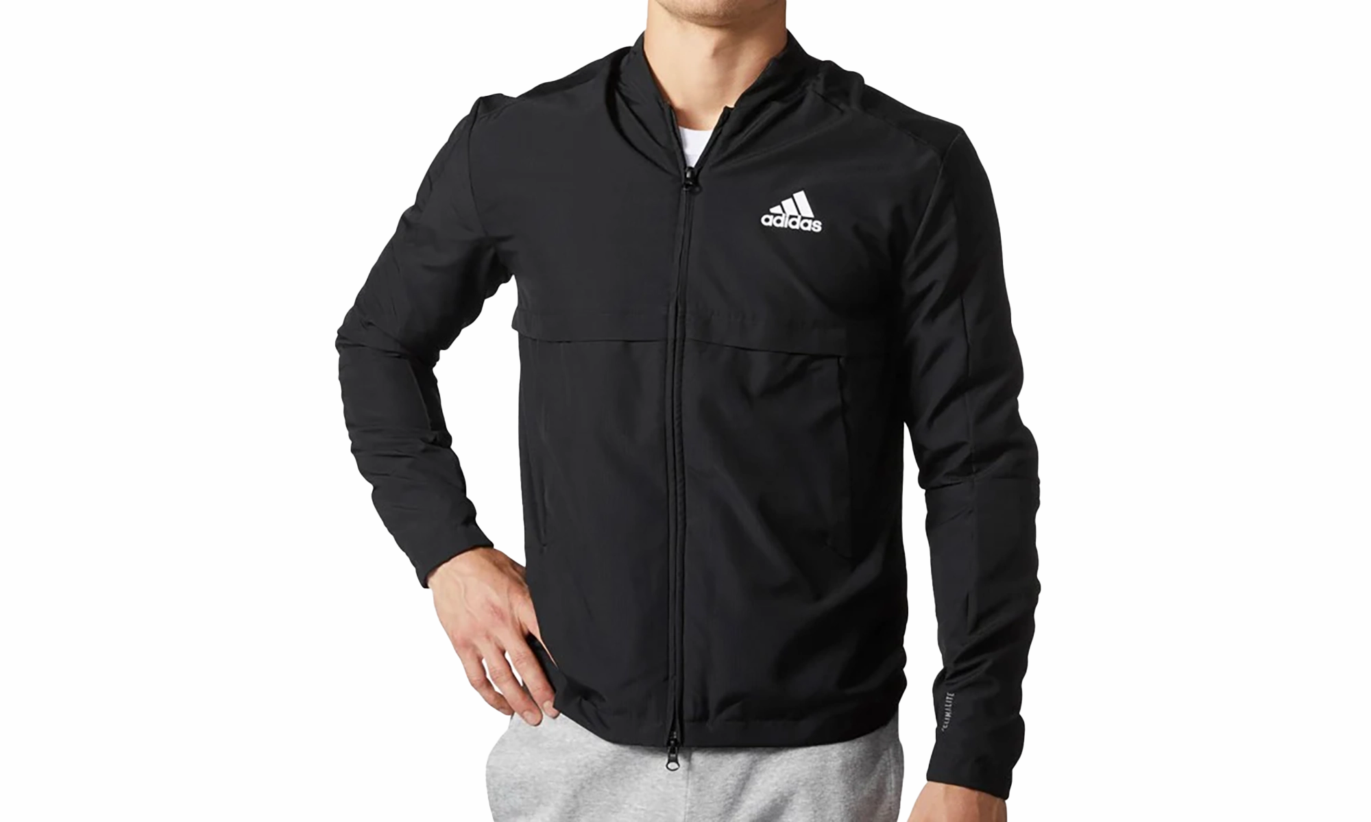Ripstop Bomber Full Zip Jacket "Black / White" Run Glow