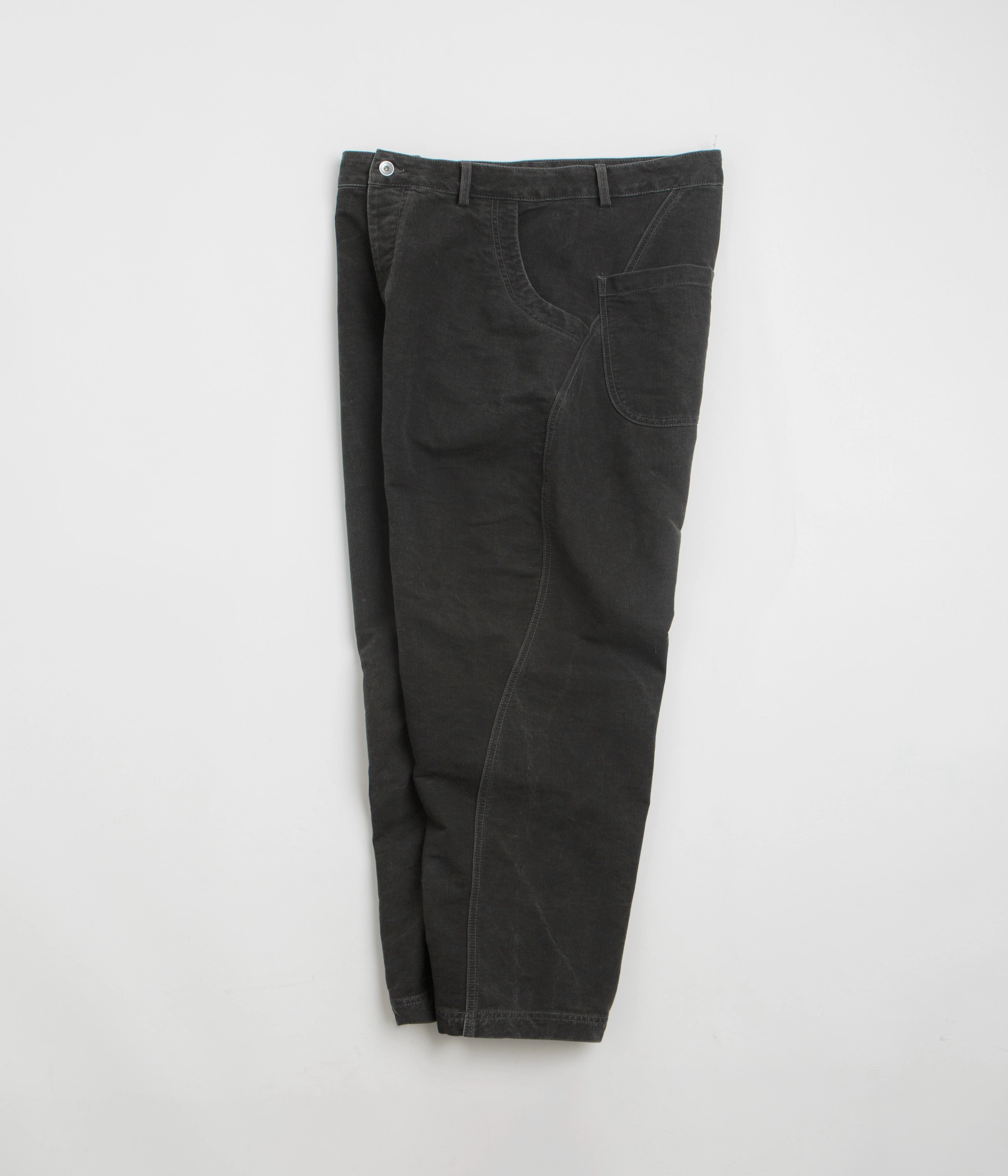 YMC Twisted Seam Jeans - Charcoal Double Needle Stitching Raw edge