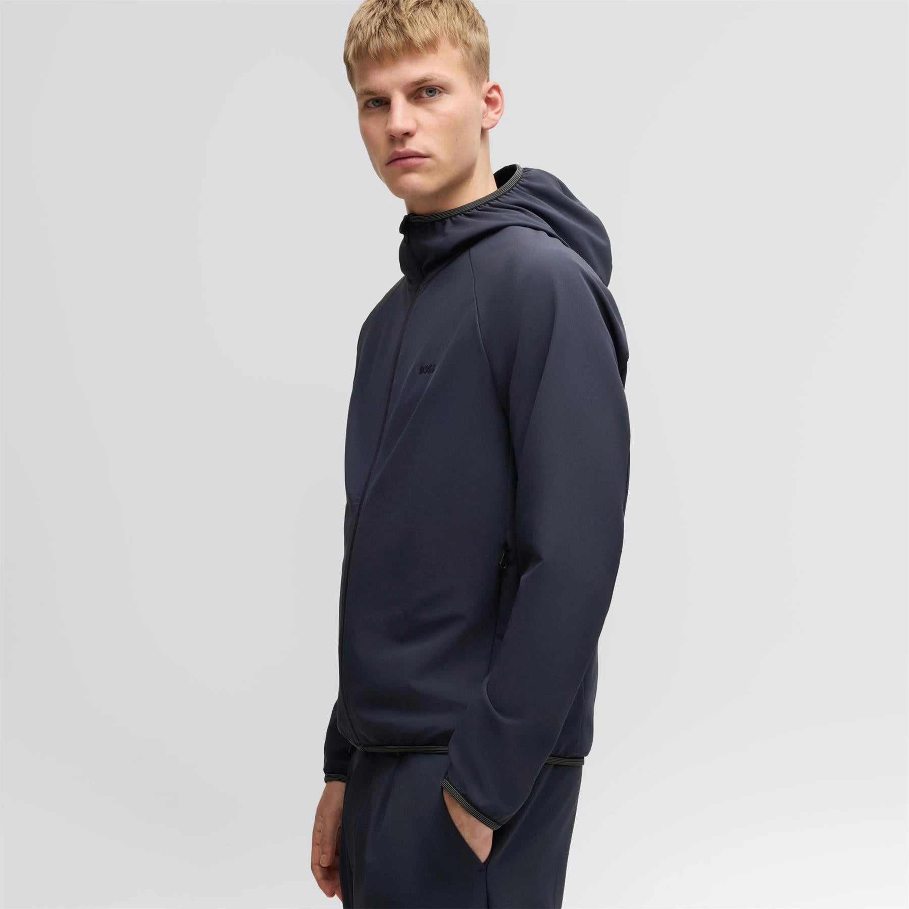Commuter Hooded Jacket Dark Blue Flexible Fit Nightwear