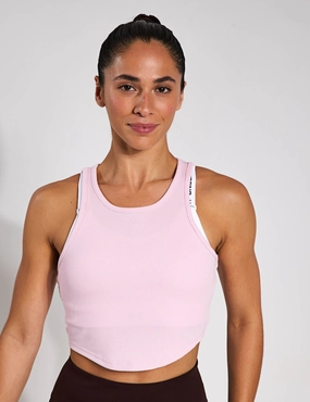 Lightweight Everyday Wear Rival Rib Tank - Prime Pink/White