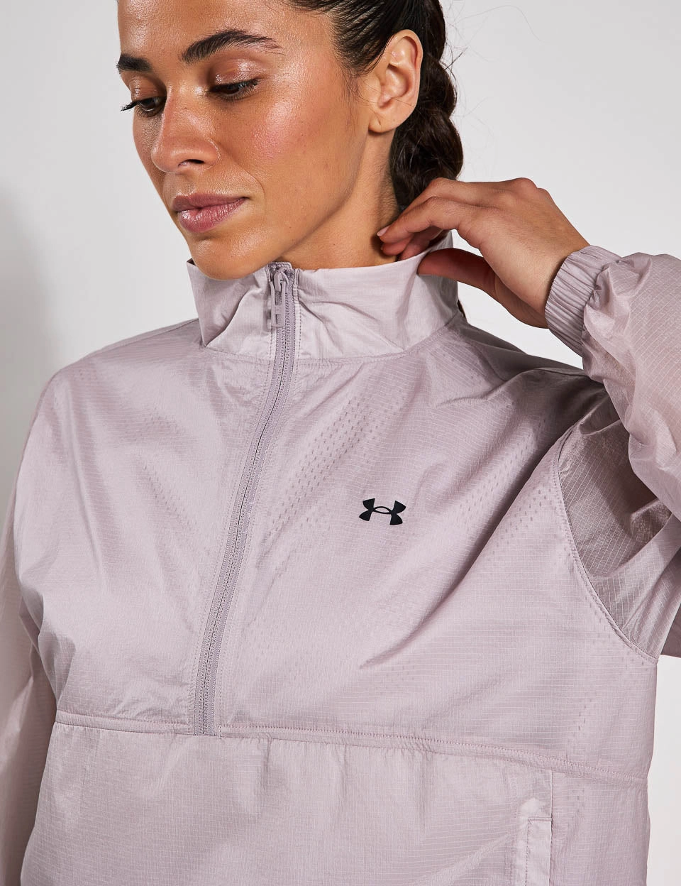 Rival Woven 1/2 Zip Anorak - Grey Dawn/Black Reinforced Seams Clean Fit