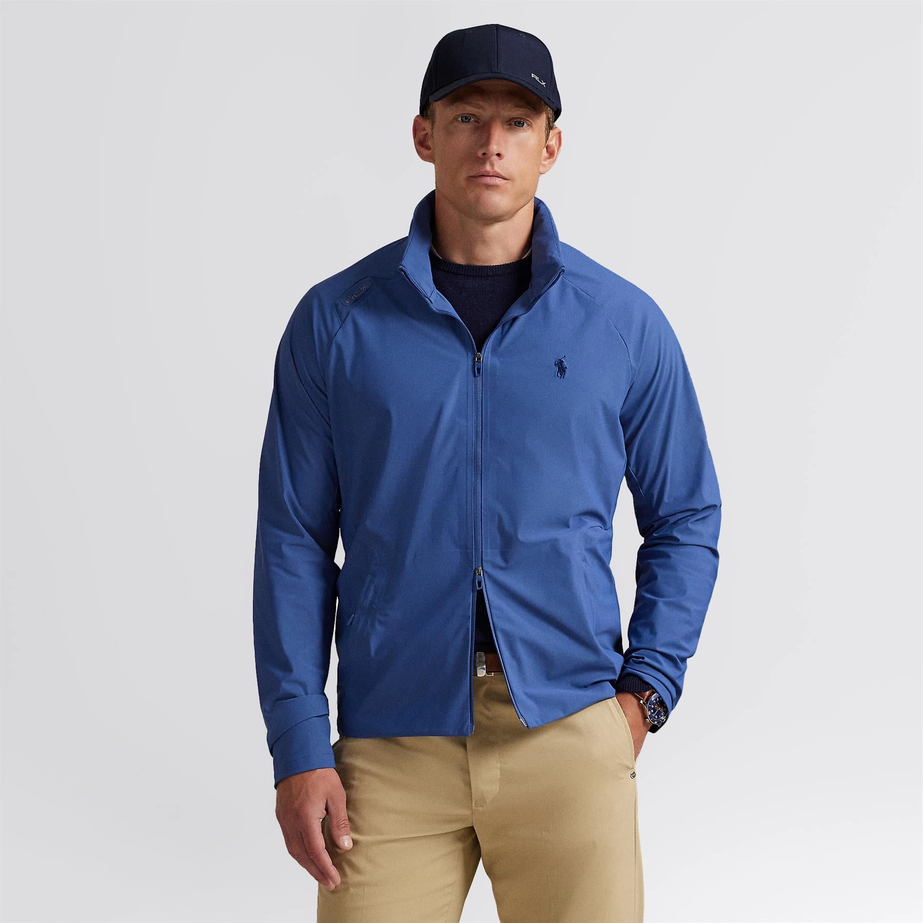RLX Lightweight Hooded Jacket Old Royal Sleek Fit dry-cleanable