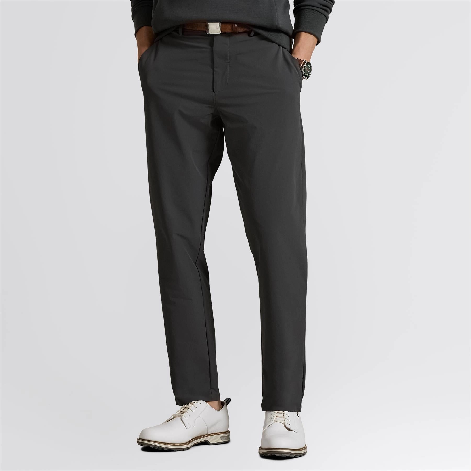 Elastic waist Sporty Touch RLX Tailored Fit Performance Nylon Trousers Charcoal Grey