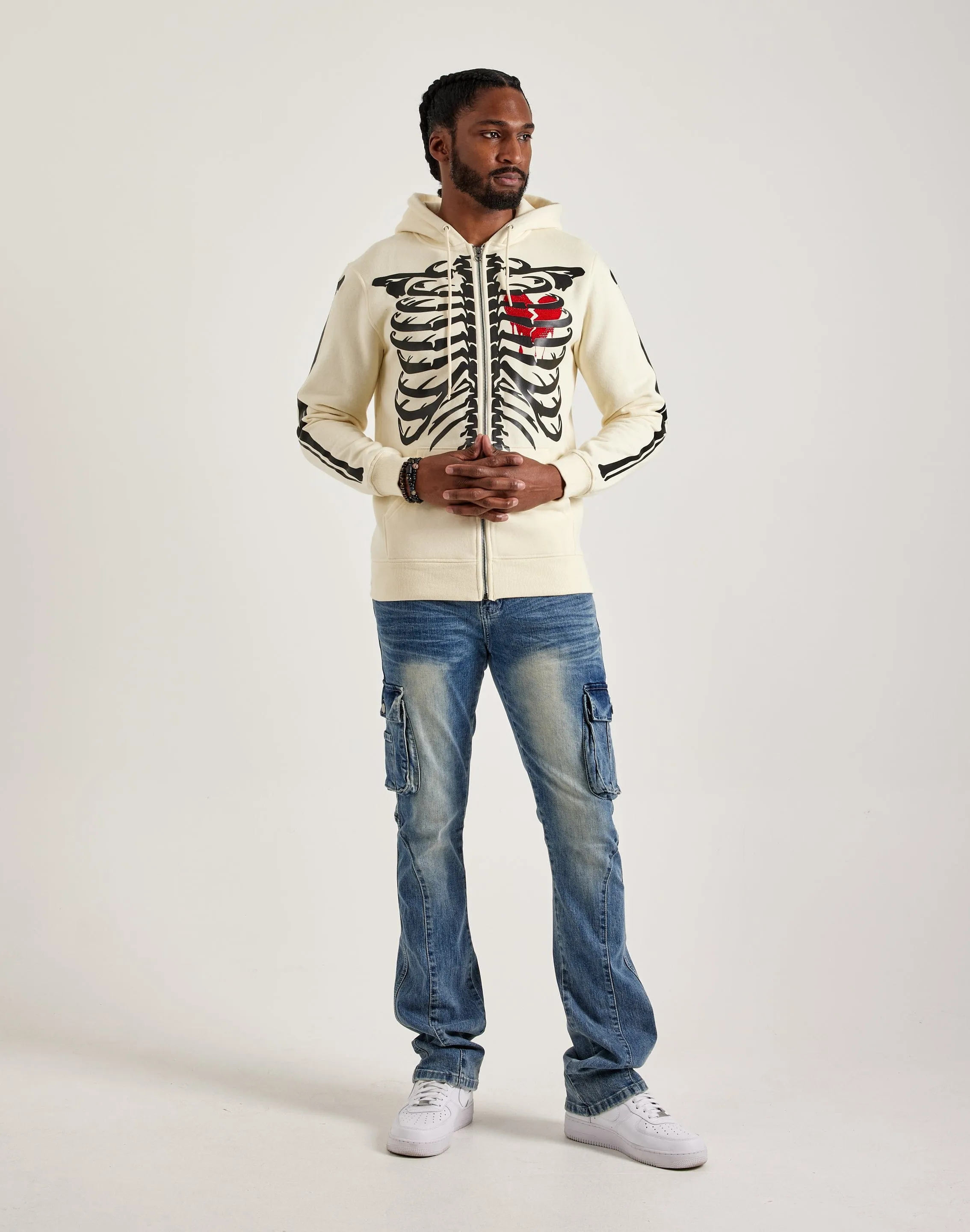 Roku Studio Skeleton Full-Zip Hoodie Night Out FastDrying Inner Layer