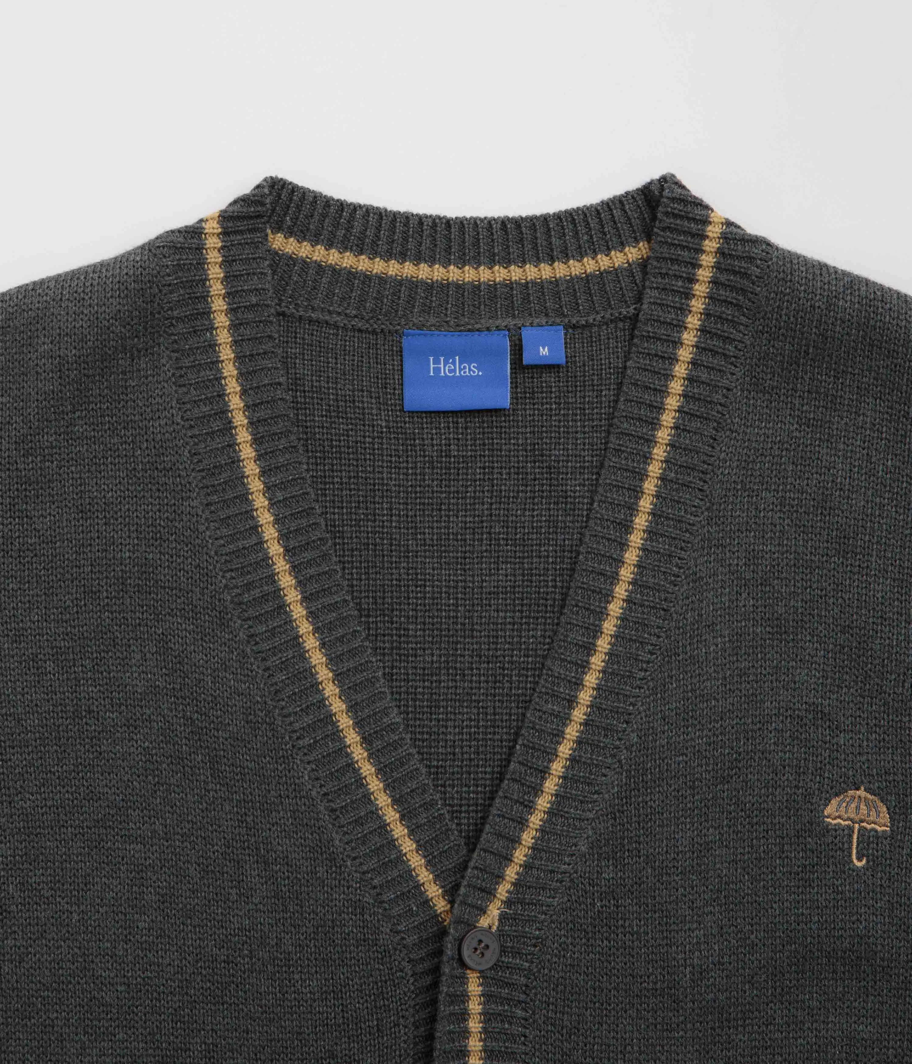 Mesh Lining Helas Classmate Cardigan - Grey