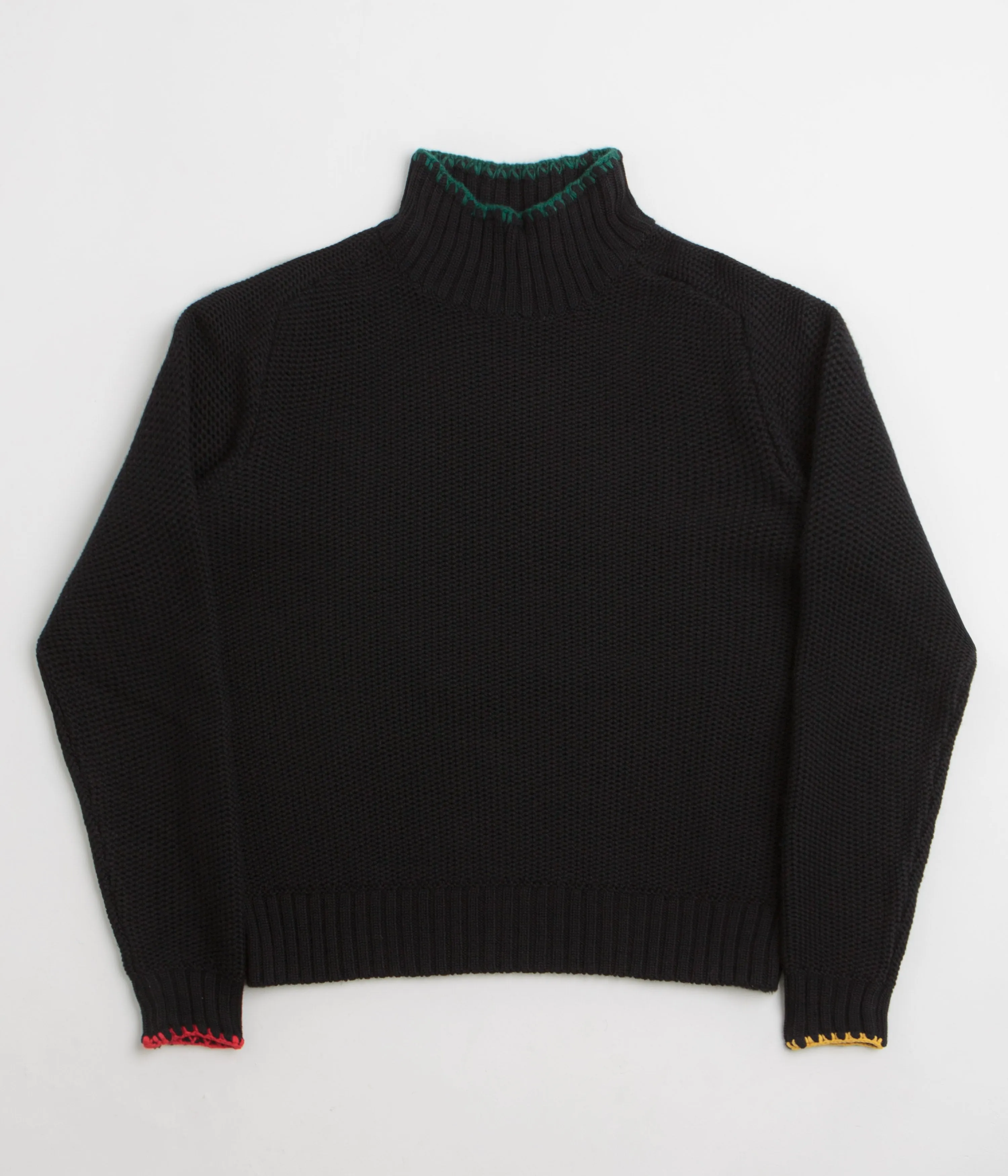YMC Yips Knit Crewneck Sweatshirt - Black Geometric Print