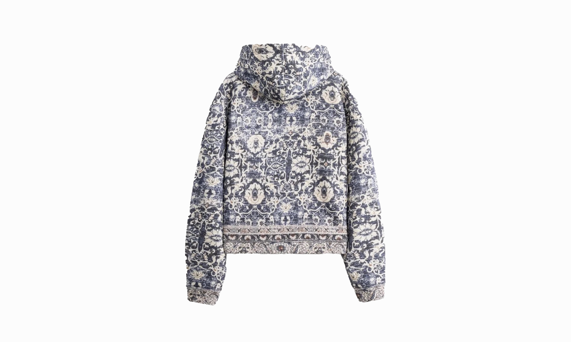 Rug Cropped Pullover Hoodie "Blue"