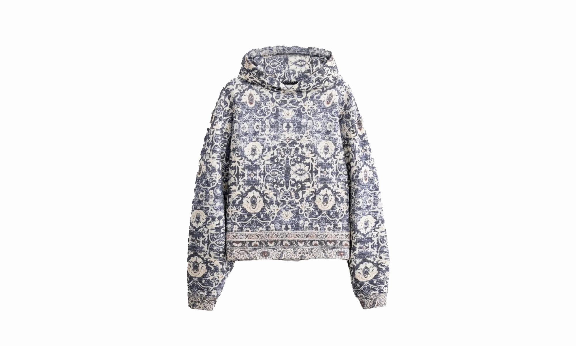 Rug Cropped Pullover Hoodie "Blue"